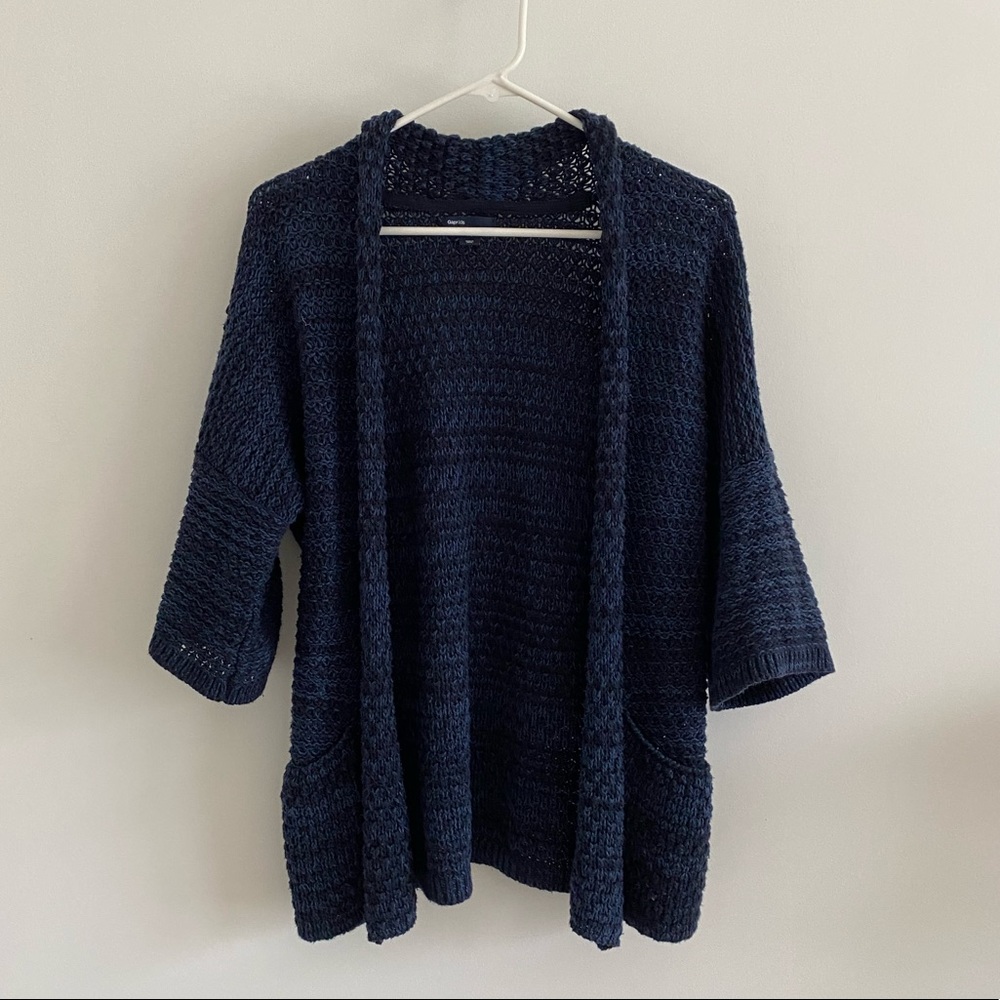 Gap Navy Blue Knit Cardigan, 3/4 Length Sleeves